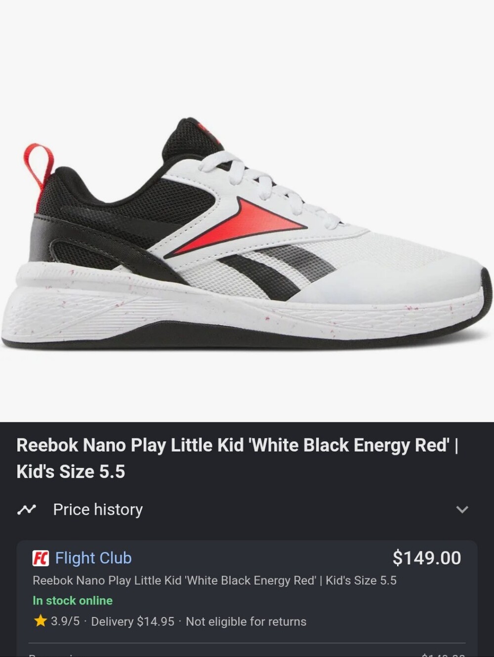 Men's Lace- Up Reebok Nano Sneakers.